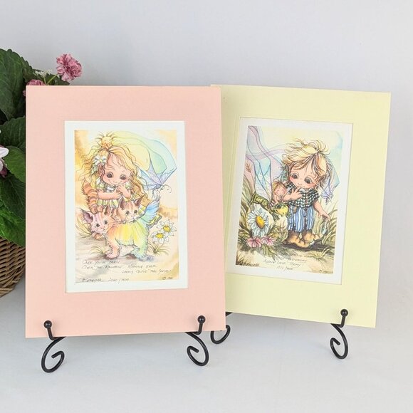Pair of Limited Edition 1981 Jody Bergsma Lithographs Signed Vintage Cottagecore - Picture 1 of 10